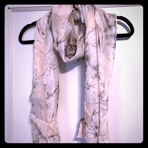 Light Pink and Gray Floral Blanket Scarf